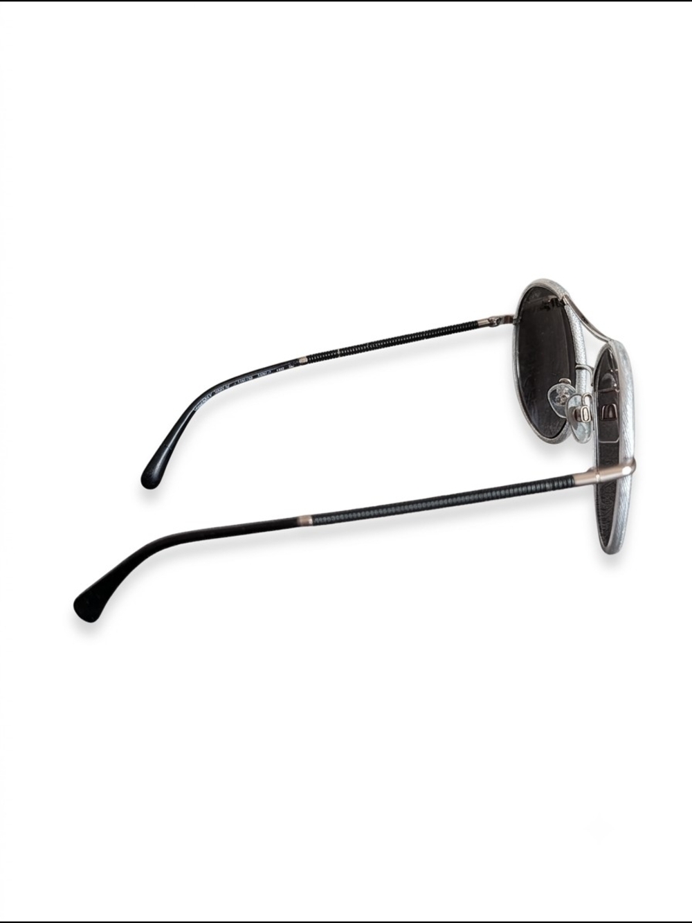 Chanel Silvertone Metal Frame Sunglasses with Mirror Tint Aviator Sunglasses - Picture 5 of 17
